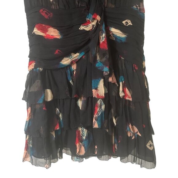 Ulla Johnson Zina Nocturne Ruffle Shibori Silk Crinkle Chiffon Mini Dress 2 - Picture 9 of 14